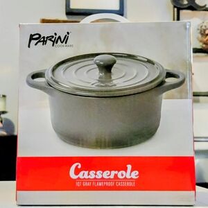 Parini 1QT Flameproof Gray Casserole Dish